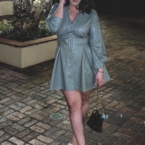 Zara belted leather dress